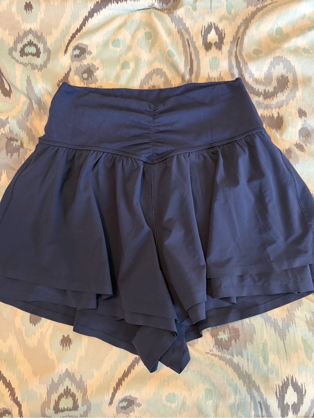 aerie Navy Branded 'Offline' Athletic Shorts
